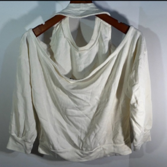 Lanston Halter Open Shoulders and Back Pullover Top/Sweatshirt Cream Size M - Picture 12 of 16